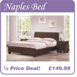 Naples Faux Leather Bed - Half Price Deal