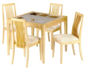 Alaska Maple & Glass Dining Set By Julian Bowen