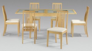 Alaska Maple & Walnut Extending Glass Table By Julian Bowen