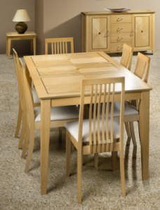 Alaska Maple & Walnut Extending Wooden Table By Julian Bowen