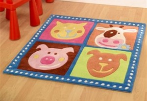 Blue Animals Childrens Rug