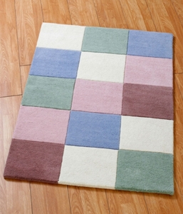 Multi Coloured Box Childrens Rug (Pink)