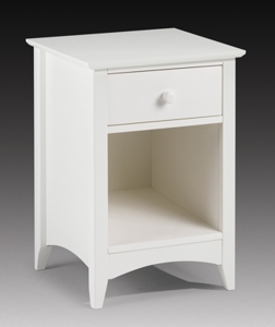 Cameo White Shaker Style 1 Drawer Bedside Chest By Julian Bowen