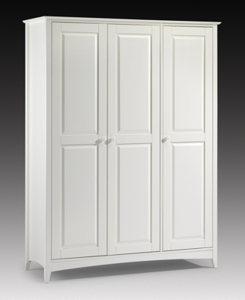 Cameo White Shaker Style 3 Door Wardrobe by Julian Bowen