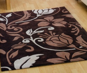 Damask Brown & Cream Rug