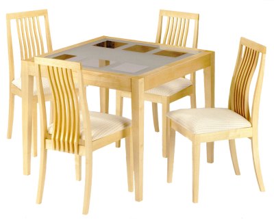 Alaska Maple amp Glass Dining Set By Julian Bowen