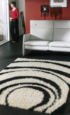Alpine Black Cream Circles Rug 6575 463