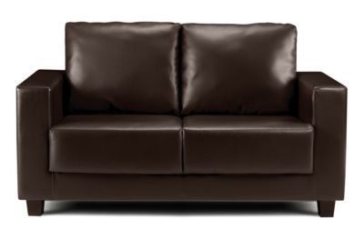 Brown Faux Leather Boxa Sofa