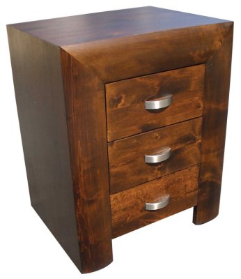 Convex 3 Drawer Bedside Cabinet