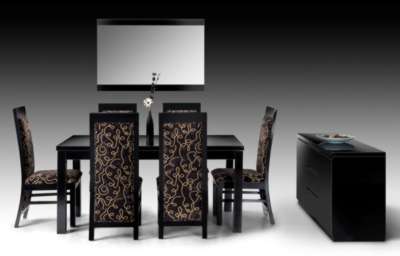 Sisco Black High Gloss Living & Dining Furniture