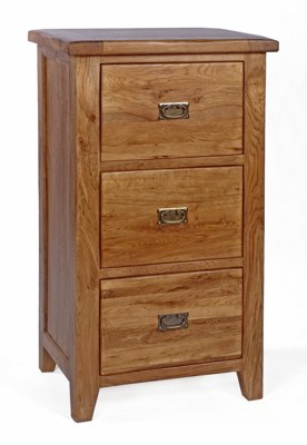 Florence Rustic Oak 3 Drawer Filing Cabinet