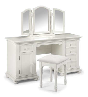 Josephine White Dressing Table Stool Mirror
