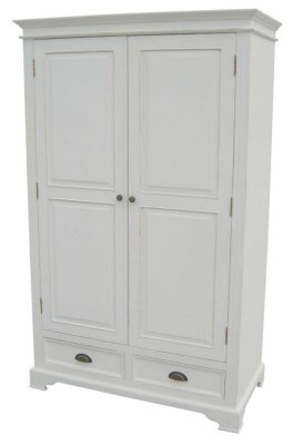 Kristina White Painted 2 Door & 2 Drawer Wardrobe