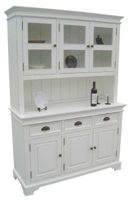 Kristina White Painted 3 Drawer & 3 Door Glazed Dresser