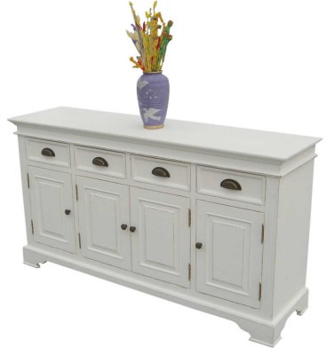 Kristina White Painted 4 Door & 4 Drawer Sideboard