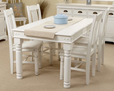 Kristina Painted White Dining Table and Chairs by CPW