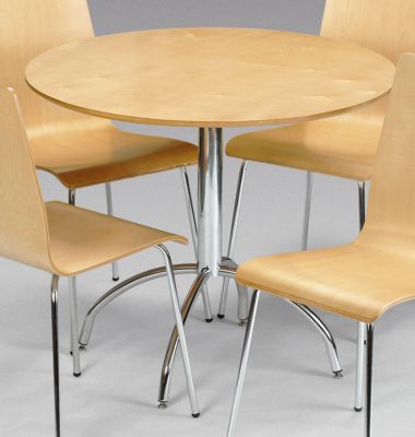 Mandy - Maple Veneer & Chrome Table