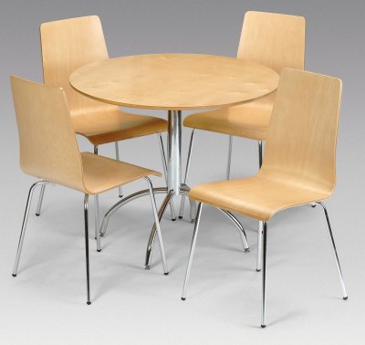 Mandy Maple Veneer and Chrome Dining Set By Julian Bowen