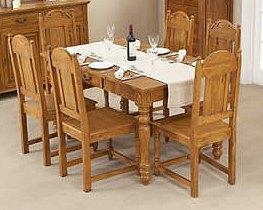 Medieval Pine 5ft Dining Table &amp; Medieval Chairs by CPW