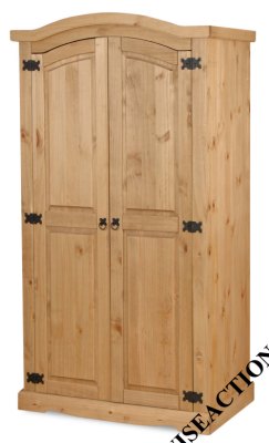 Porto 2 Door Hanging Curved Top Wardrobe