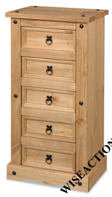 Porto 5 Drawer Narrow Chest