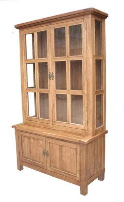 Riviera Rustic Oak & Glass Display Cabinet