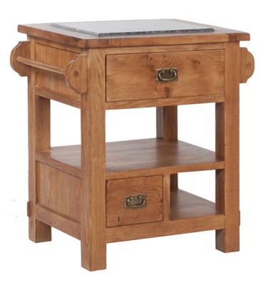 Riviera Small OAK & GRANITE Top Work Bench By Wiseaction
