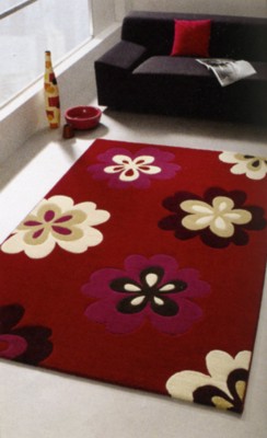 Vitra Raspberry & Cream Rug 0363
