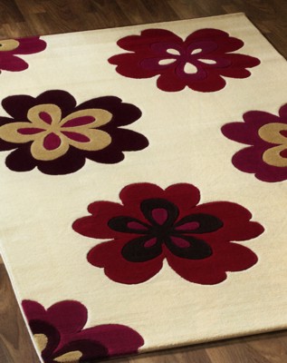 Vitra Cream & Raspberry Rug 0363