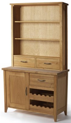 Wealden Oak Small Sideboard with Wine Rack amp Dresser Top