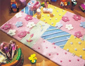 Multi Coloured Flowers Childrens Rug