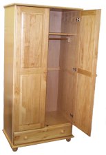 Pine 2 Door Combination Wardrobe