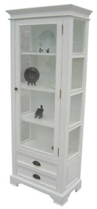 Kristina White Painted 1 Door & 2 Drawer Display Cabinet
