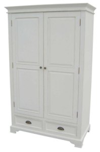 Kristina White Painted 2 Door & 2 Drawer Wardrobe
