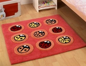 Red Ladybird Childrens Rug