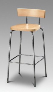 Penthouse Beech Effect & Chrome Barstool By Julian Bowen
