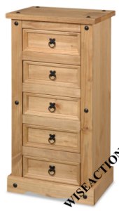 Porto 5 Drawer Narrow Chest