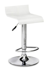 Stratos White Lacquer & Chrome Adjustable Bar Stool By Julian Bowen