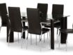 Boston Dark Brown Faux Leather, Chrome & Glass Dining Table