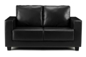 Black Faux Leather Boxa Sofa