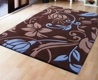 Damask Brown & Blue Rug