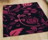 Damask Black & Pink Rug