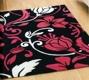 Damask Black, Pink & Cream Rug