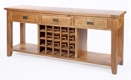 Florence Rustic Oak 3 Drawer Wine Table