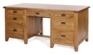 Florence Rustic Oak 7 Drawer Home Office Desk