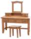 Florence Rustic Oak Dressing Table, Mirror & Stool