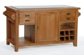 Florence Rustic Oak Large Granite Kitchen Island