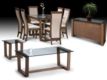 Henley Walnut & Glass Dining Set By Julian Bowen