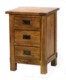 Riviera 3 Drawer Rustic Oak Bedside Chest