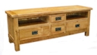 Riviera Rustic OAK 4 Drawer TV Unit